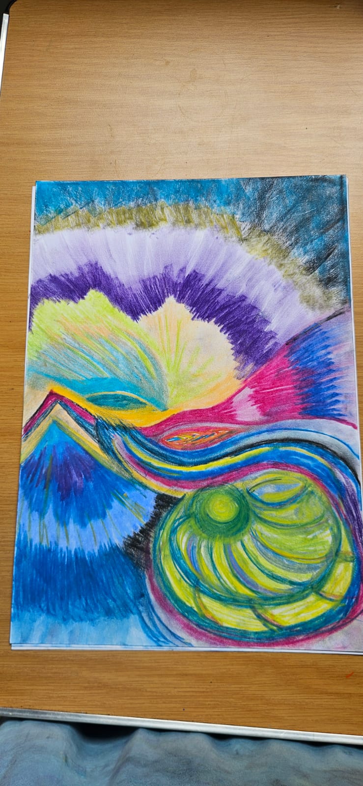 A colourful abstract artwork created with vibrant pastel colours.